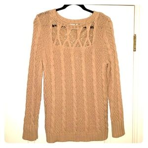 LC Lauren Conrad cable knit sweater with lace